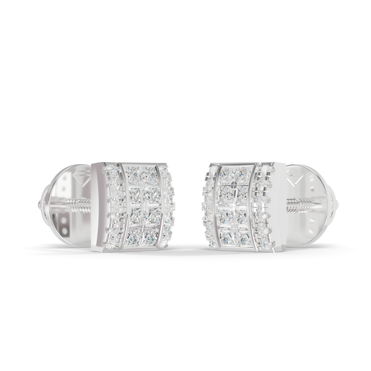 Guru Jewel's Exquisite Diamond-Encrusted Square Block Designer Earrings for Her