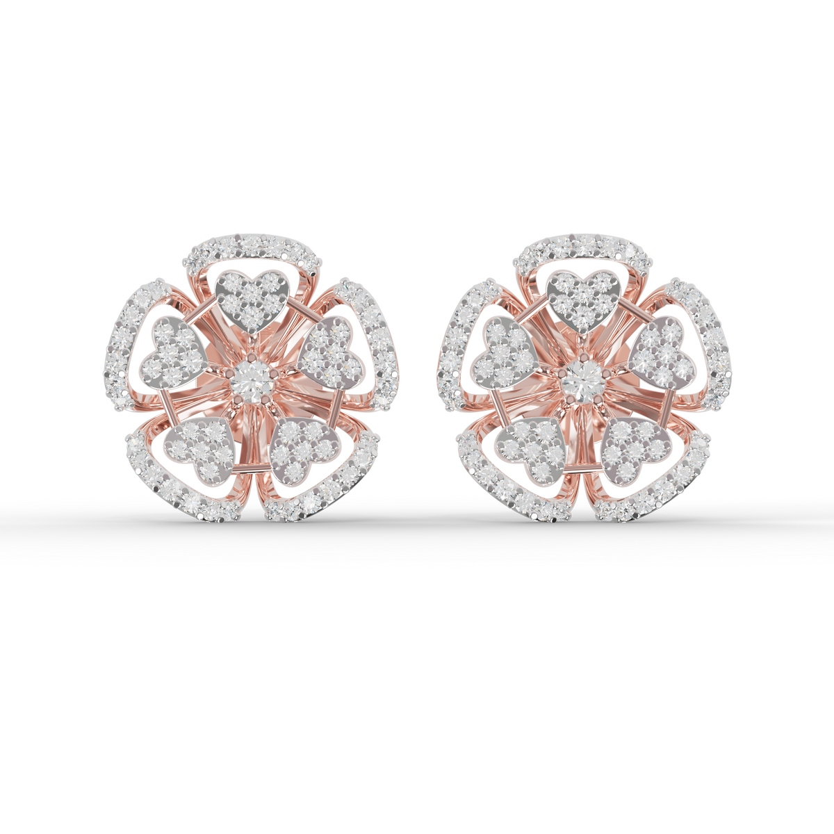 Guru Jewel's Luminous Openwork Petal Diamond-Simulant Earrings for Her