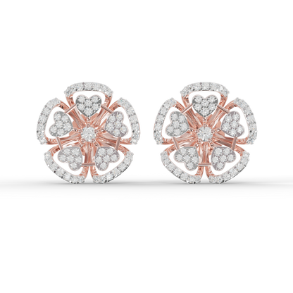 Guru Jewel's Luminous Openwork Petal Diamond-Simulant Earrings for Her