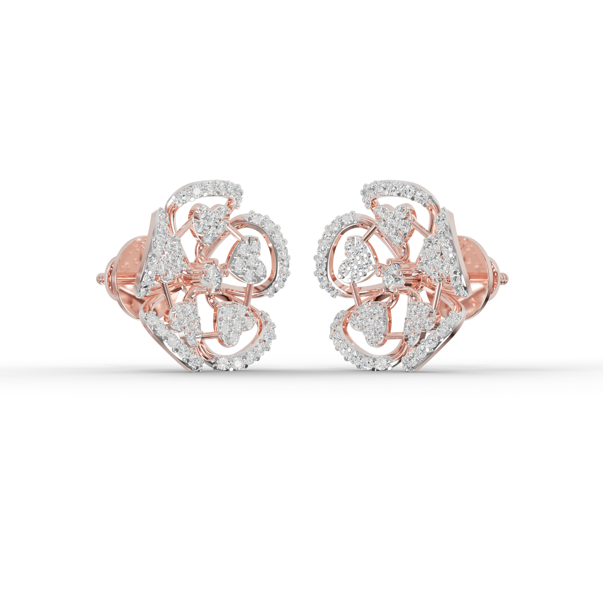 Guru Jewel's Luminous Openwork Petal Diamond-Simulant Earrings for Her