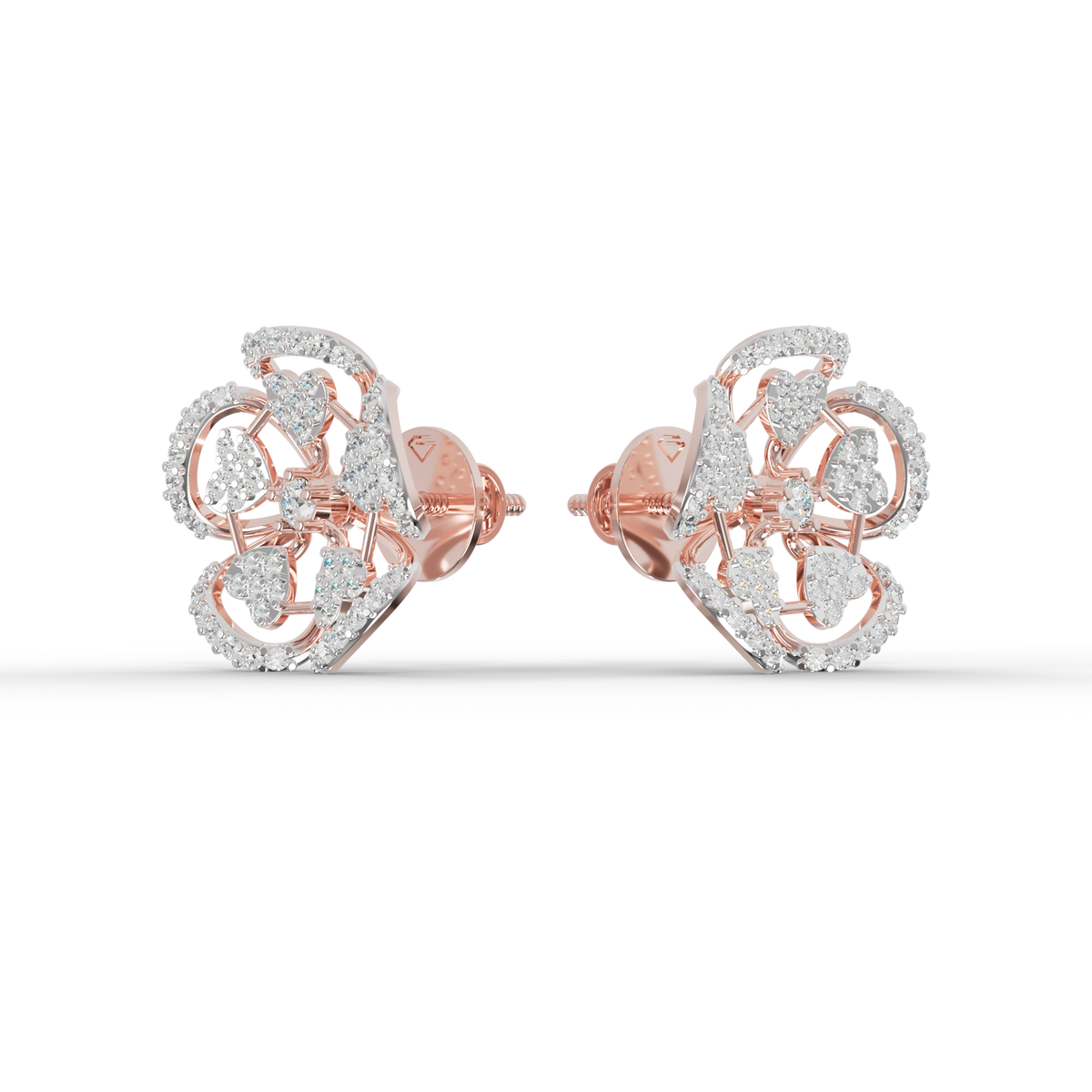 Guru Jewel's Luminous Openwork Petal Diamond-Simulant Earrings for Her
