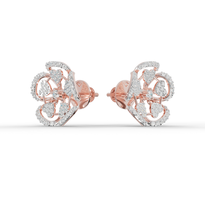 Guru Jewel's Luminous Openwork Petal Diamond-Simulant Earrings for Her