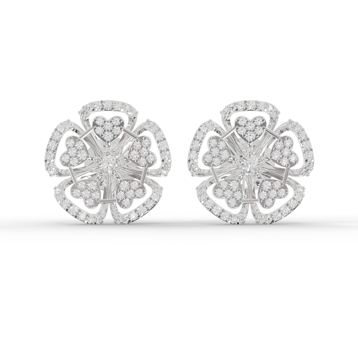 Guru Jewel's Luminous Openwork Petal Diamond-Simulant Earrings for Her