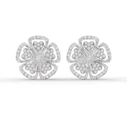 Guru Jewel's Luminous Openwork Petal Diamond-Simulant Earrings for Her