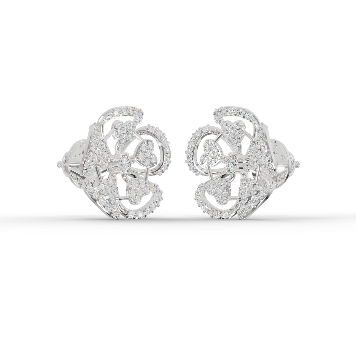 Guru Jewel's Luminous Openwork Petal Diamond-Simulant Earrings for Her