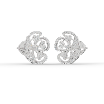 Guru Jewel's Luminous Openwork Petal Diamond-Simulant Earrings for Her