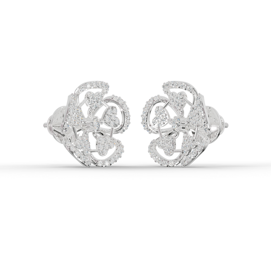 Guru Jewel's Luminous Openwork Petal Diamond-Simulant Earrings for Her