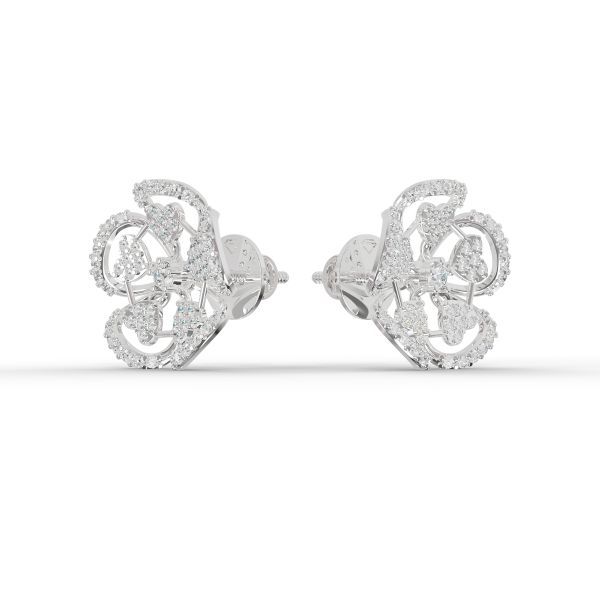 Guru Jewel's Luminous Openwork Petal Diamond-Simulant Earrings for Her