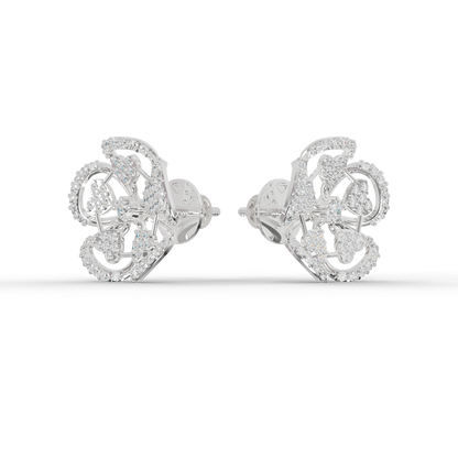 Guru Jewel's Luminous Openwork Petal Diamond-Simulant Earrings for Her