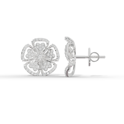Guru Jewel's Luminous Openwork Petal Diamond-Simulant Earrings for Her