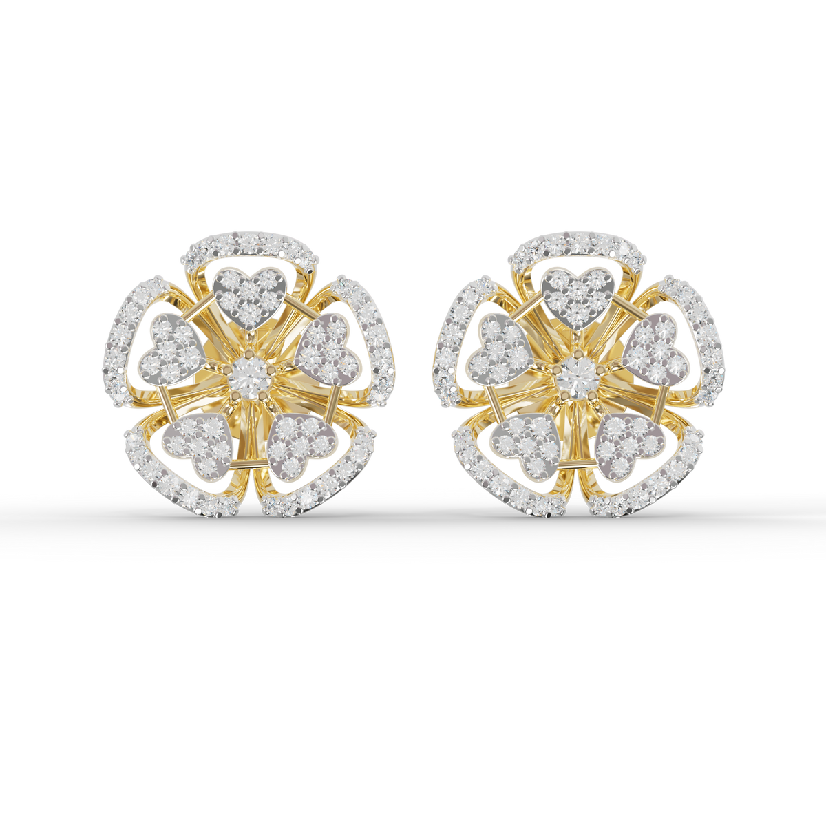 Guru Jewel's Luminous Openwork Petal Diamond-Simulant Earrings for Her
