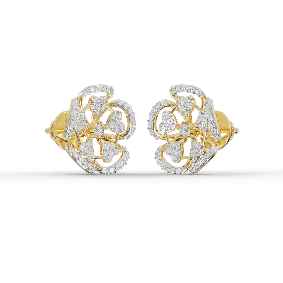 Guru Jewel's Luminous Openwork Petal Diamond-Simulant Earrings for Her
