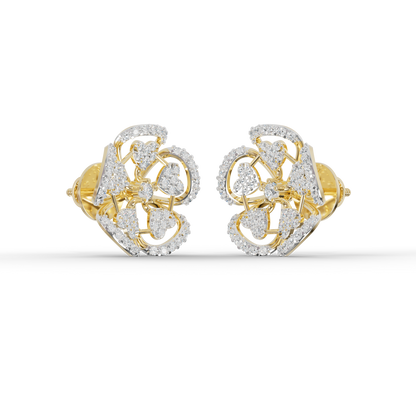 Guru Jewel's Luminous Openwork Petal Diamond-Simulant Earrings for Her