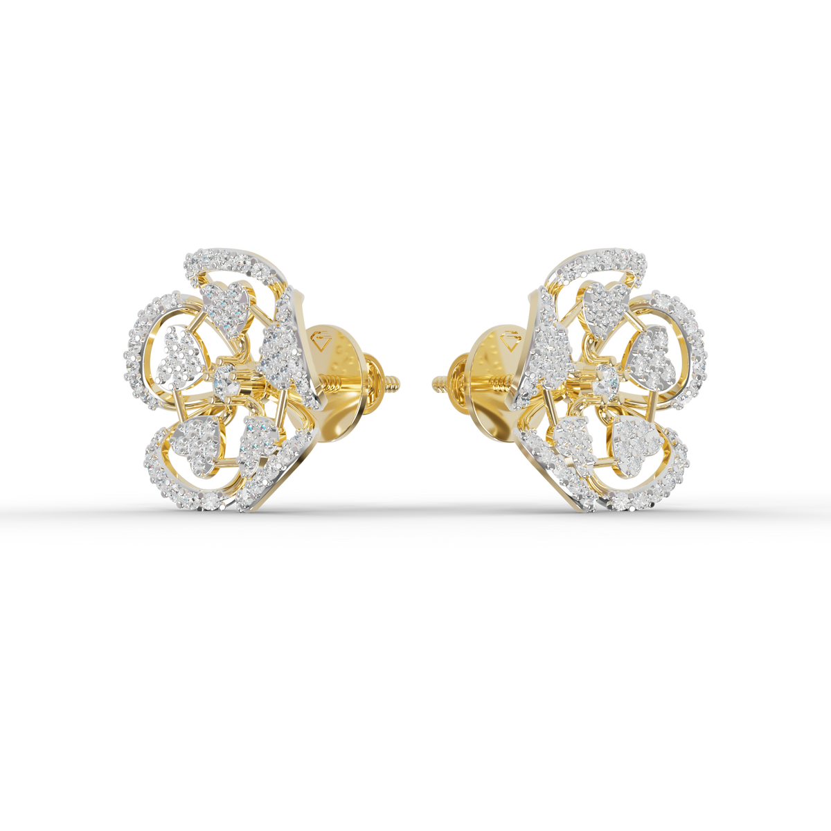 Guru Jewel's Luminous Openwork Petal Diamond-Simulant Earrings for Her