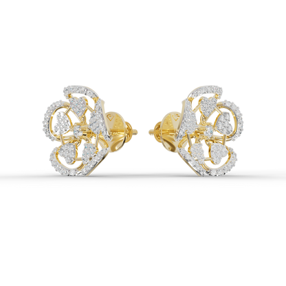 Guru Jewel's Luminous Openwork Petal Diamond-Simulant Earrings for Her