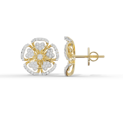 Guru Jewel's Luminous Openwork Petal Diamond-Simulant Earrings for Her