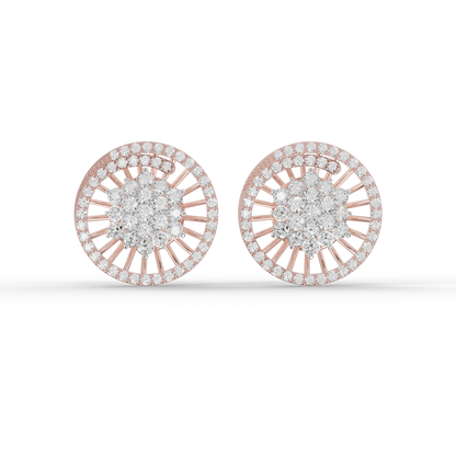 Guru Jewel's Sophisticated Wheel-Pattern Crystal Post Earrings for Her
