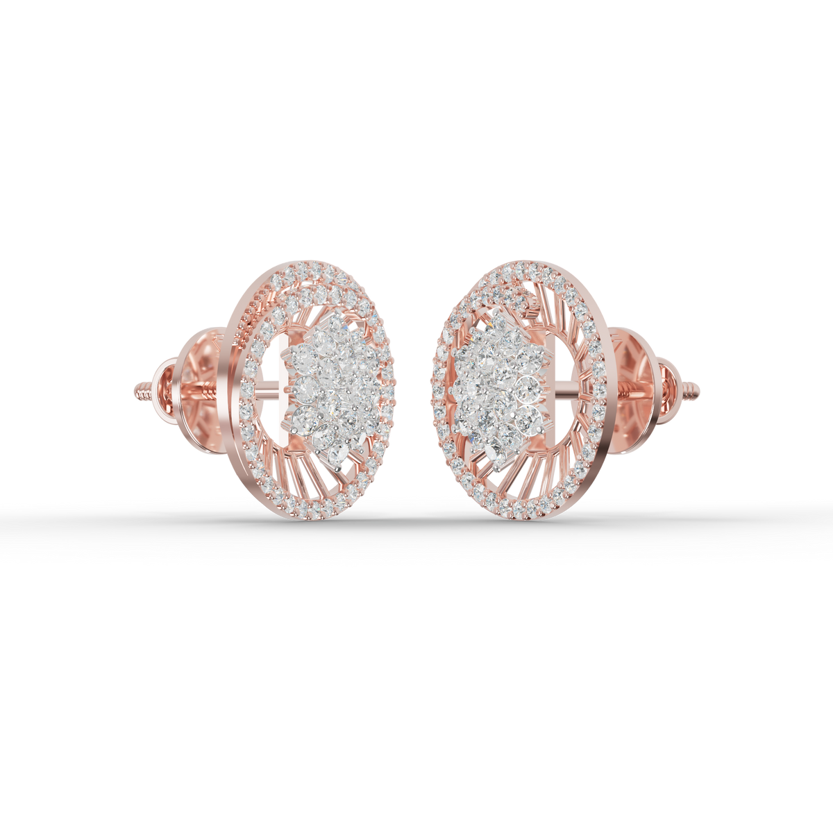 Guru Jewel's Sophisticated Wheel-Pattern Crystal Post Earrings for Her