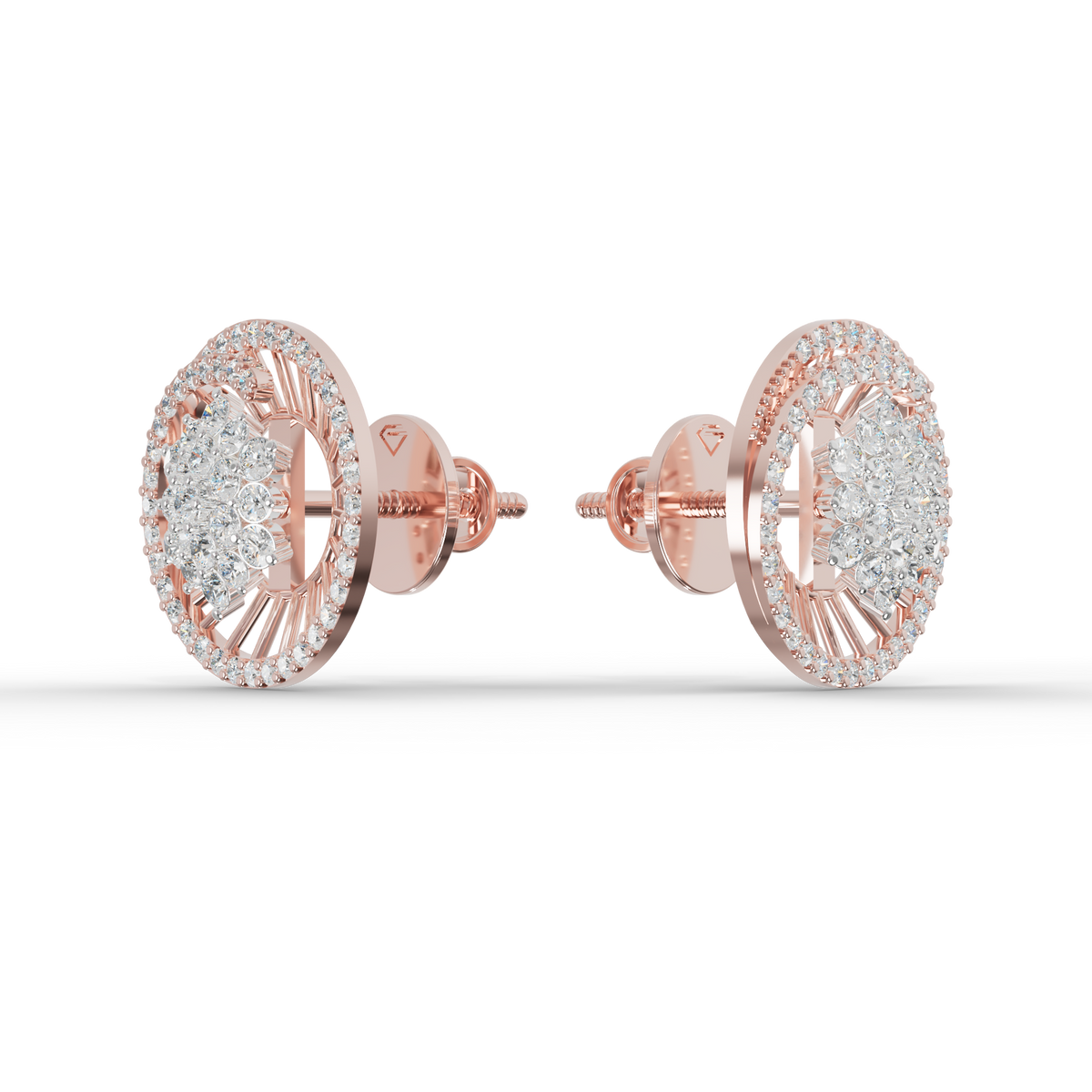 Guru Jewel's Sophisticated Wheel-Pattern Crystal Post Earrings for Her