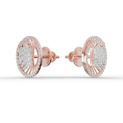 Guru Jewel's Sophisticated Wheel-Pattern Crystal Post Earrings for Her