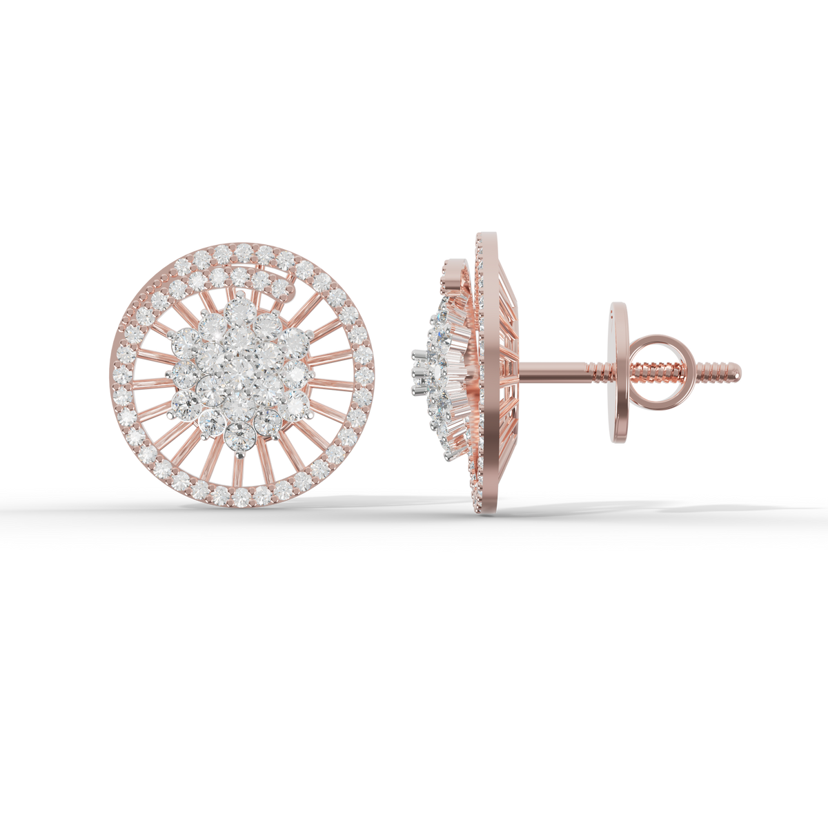 Guru Jewel's Sophisticated Wheel-Pattern Crystal Post Earrings for Her