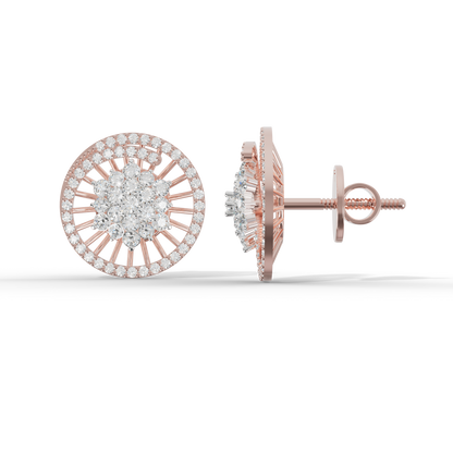 Guru Jewel's Sophisticated Wheel-Pattern Crystal Post Earrings for Her