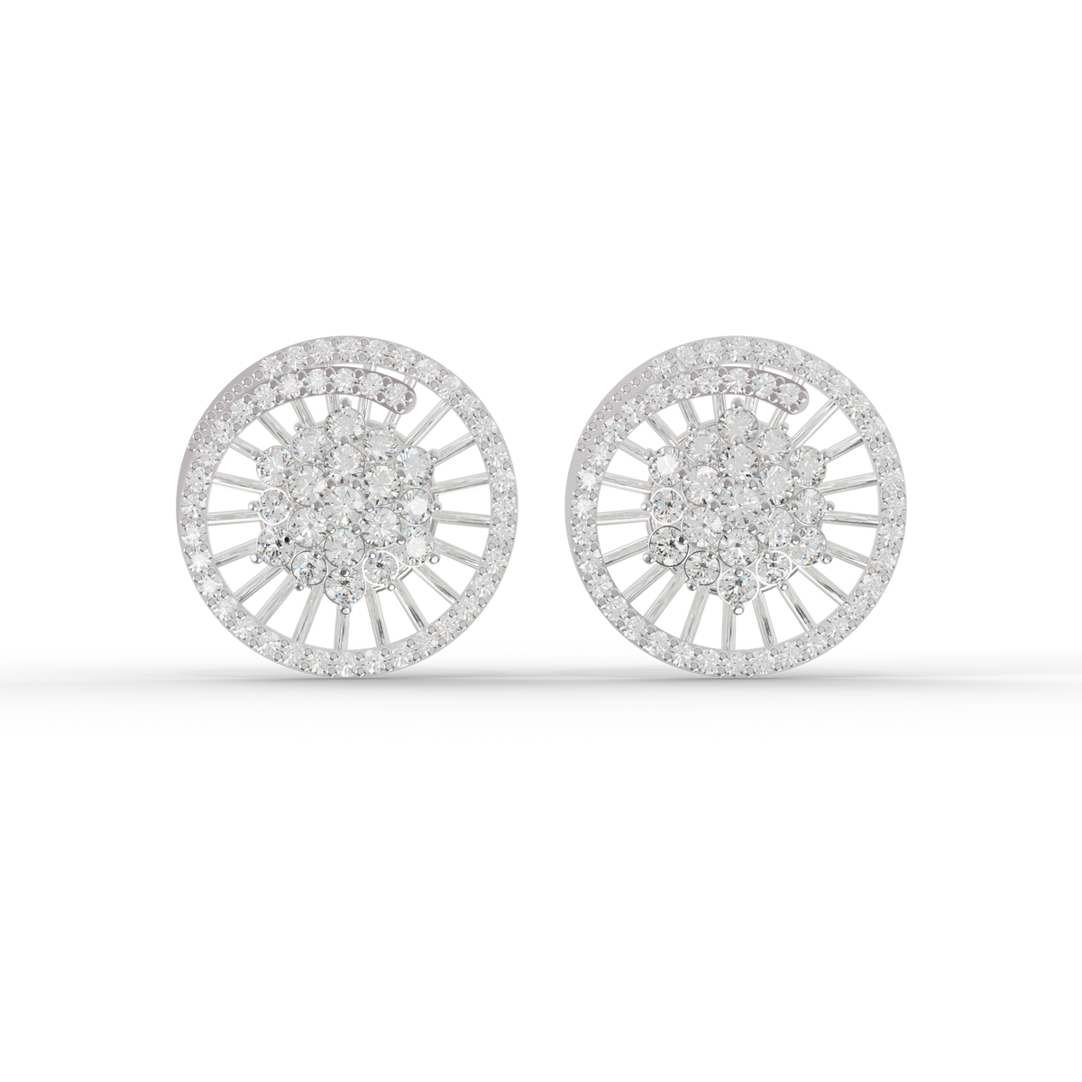 Guru Jewel's Sophisticated Wheel-Pattern Crystal Post Earrings for Her