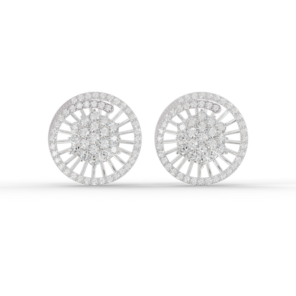 Guru Jewel's Sophisticated Wheel-Pattern Crystal Post Earrings for Her