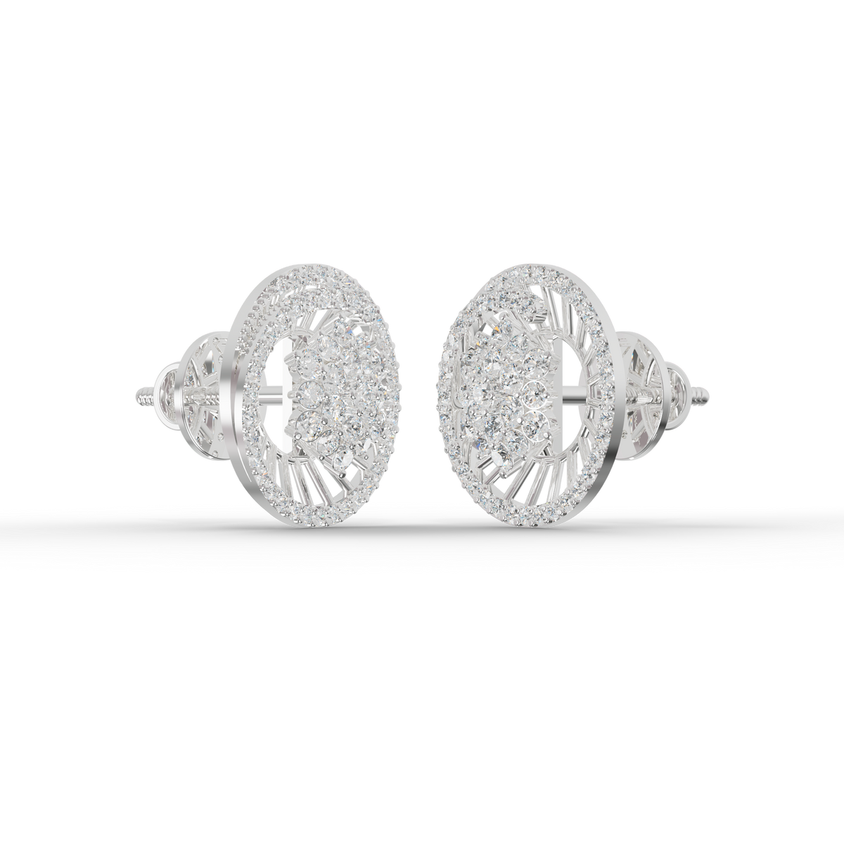 Guru Jewel's Sophisticated Wheel-Pattern Crystal Post Earrings for Her