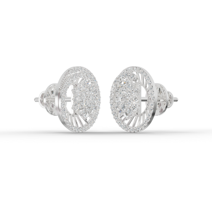 Guru Jewel's Sophisticated Wheel-Pattern Crystal Post Earrings for Her