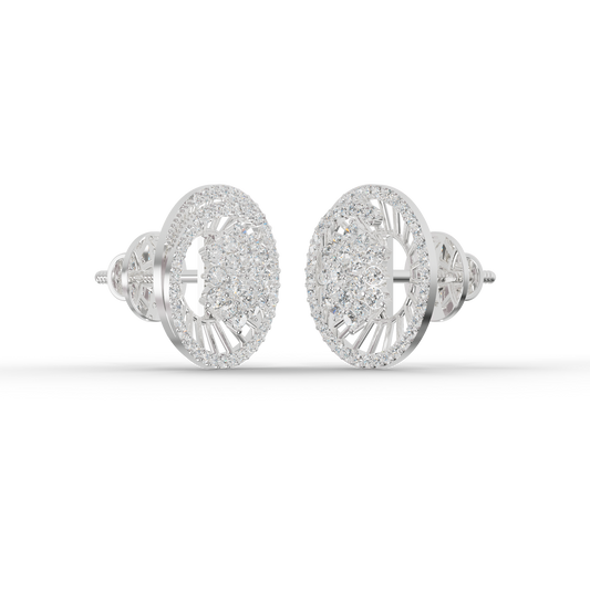 Guru Jewel's Sophisticated Wheel-Pattern Crystal Post Earrings for Her