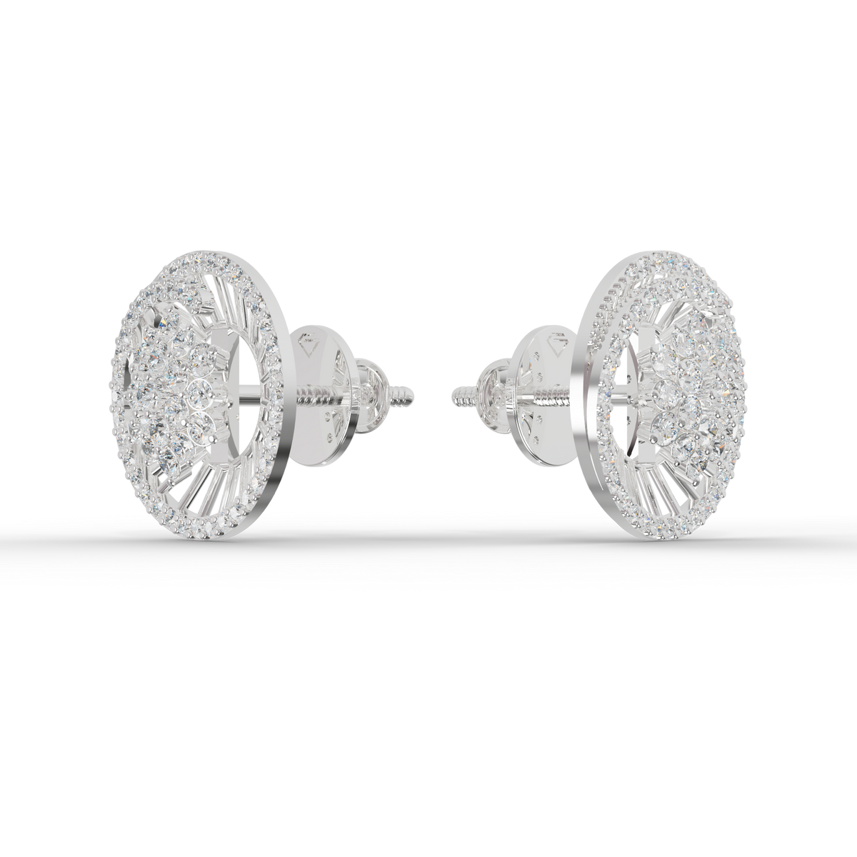 Guru Jewel's Sophisticated Wheel-Pattern Crystal Post Earrings for Her