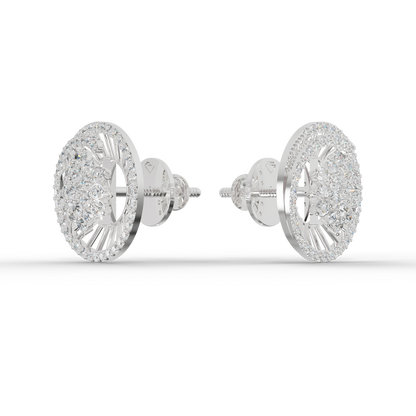 Guru Jewel's Sophisticated Wheel-Pattern Crystal Post Earrings for Her