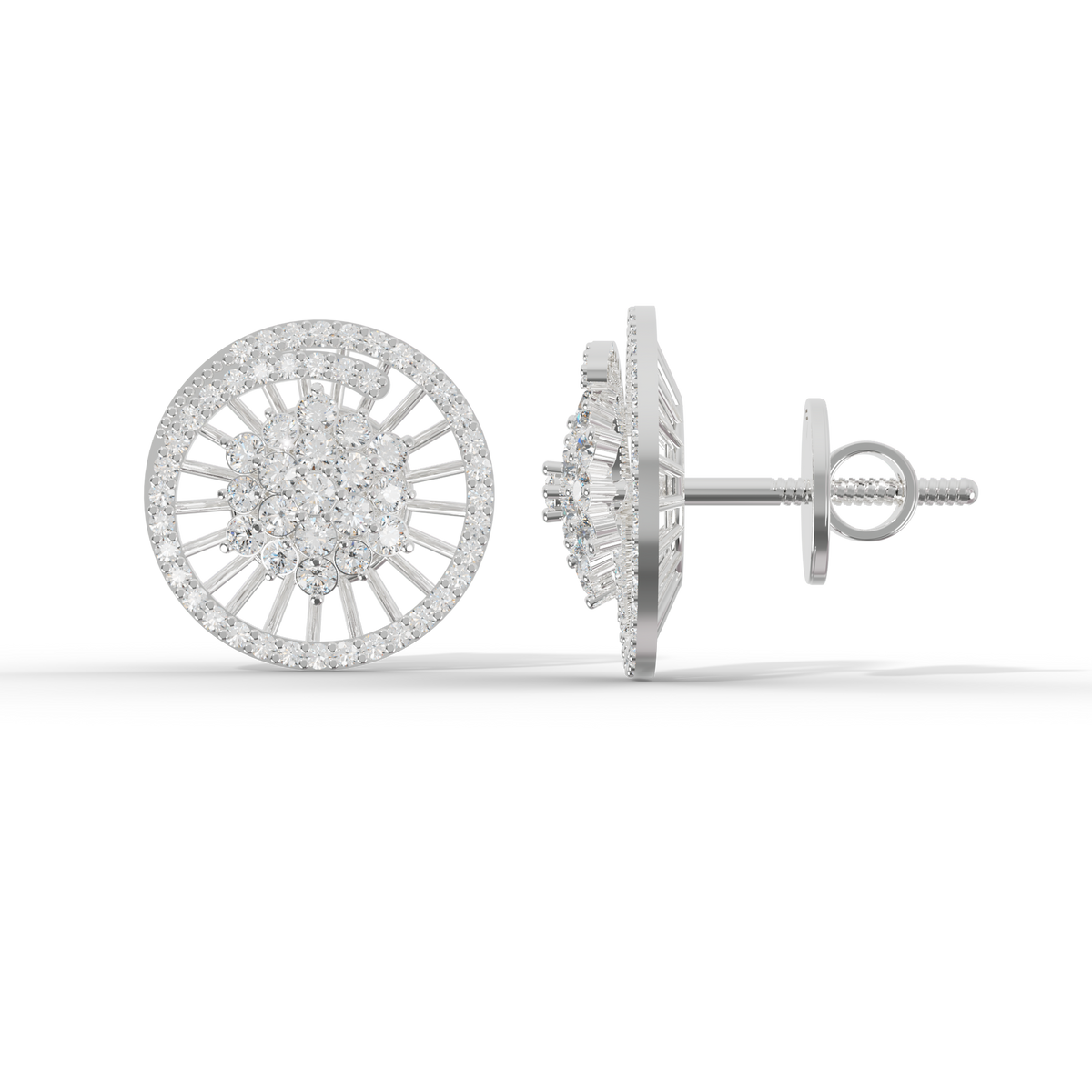 Guru Jewel's Sophisticated Wheel-Pattern Crystal Post Earrings for Her