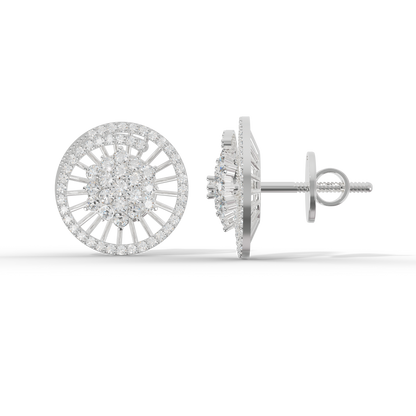 Guru Jewel's Sophisticated Wheel-Pattern Crystal Post Earrings for Her