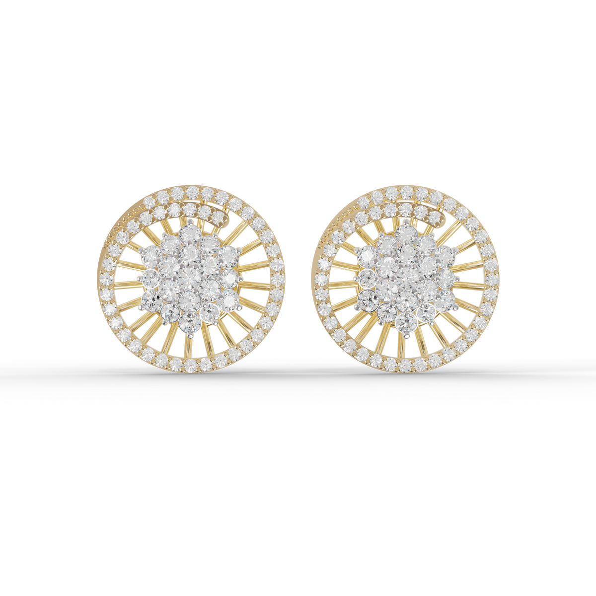 Guru Jewel's Sophisticated Wheel-Pattern Crystal Post Earrings for Her