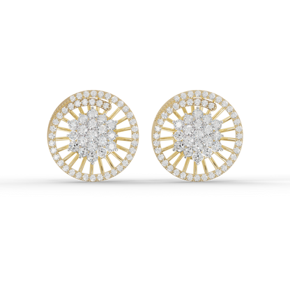 Guru Jewel's Sophisticated Wheel-Pattern Crystal Post Earrings for Her