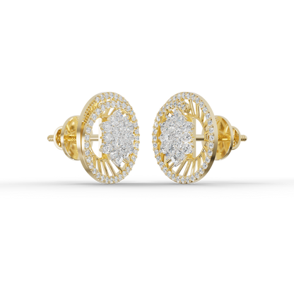 Guru Jewel's Sophisticated Wheel-Pattern Crystal Post Earrings for Her