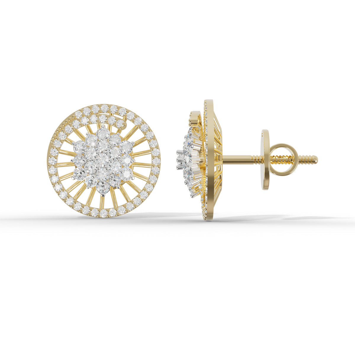 Guru Jewel's Sophisticated Wheel-Pattern Crystal Post Earrings for Her