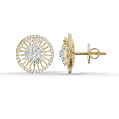 Guru Jewel's Sophisticated Wheel-Pattern Crystal Post Earrings for Her