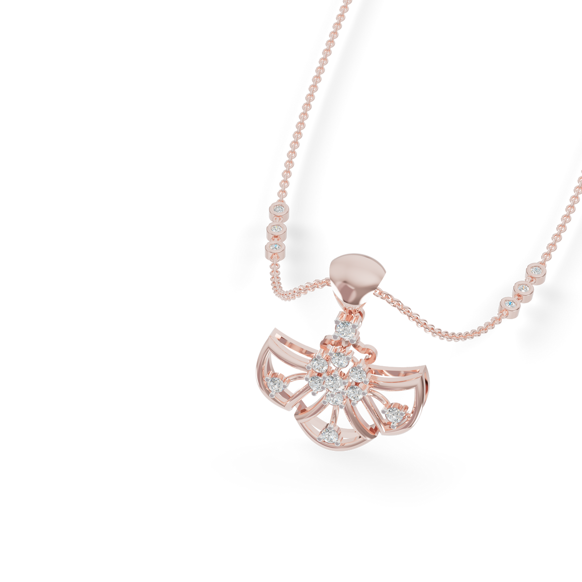 Guru Jewel's Radiant Fan-Shaped Silver Pendant for Her