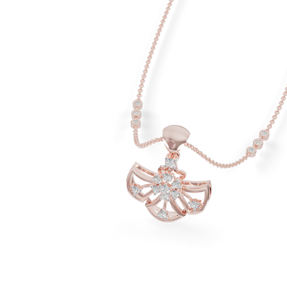 Guru Jewel's Radiant Fan-Shaped Silver Pendant for Her
