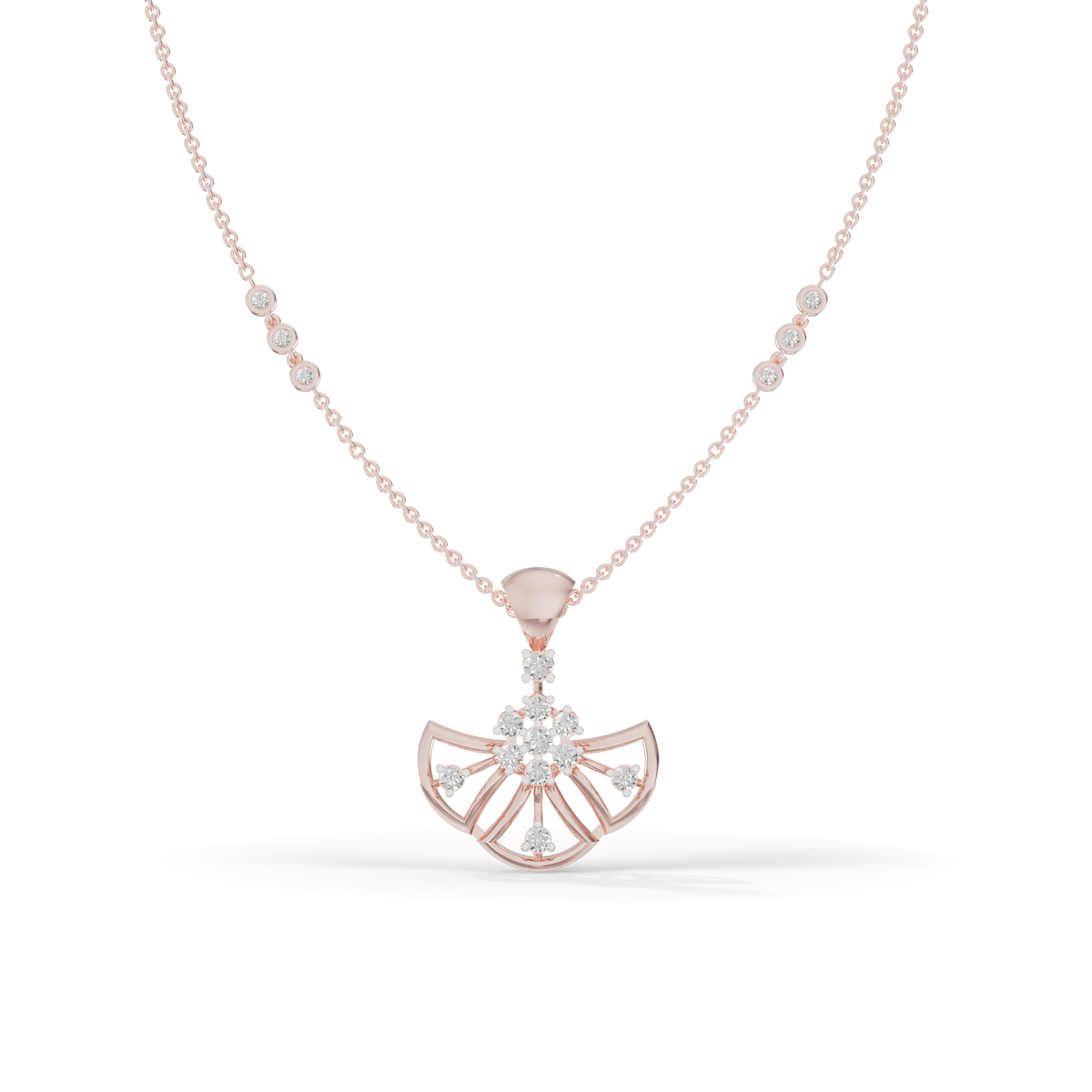 Guru Jewel's Radiant Fan-Shaped Silver Pendant for Her