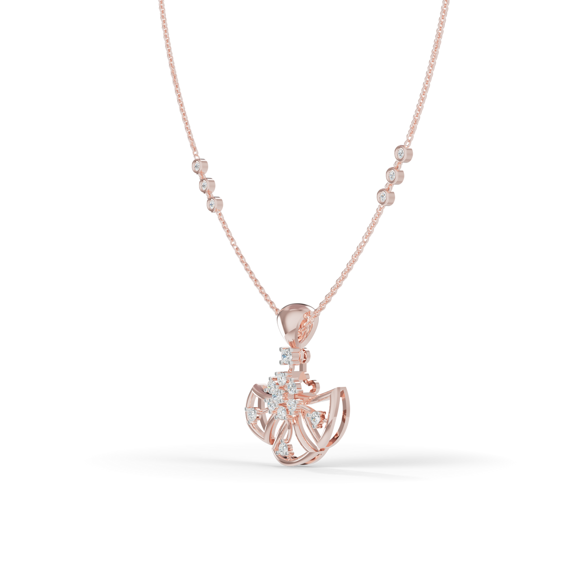 Guru Jewel's Radiant Fan-Shaped Silver Pendant for Her