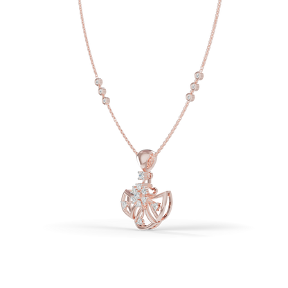 Guru Jewel's Radiant Fan-Shaped Silver Pendant for Her
