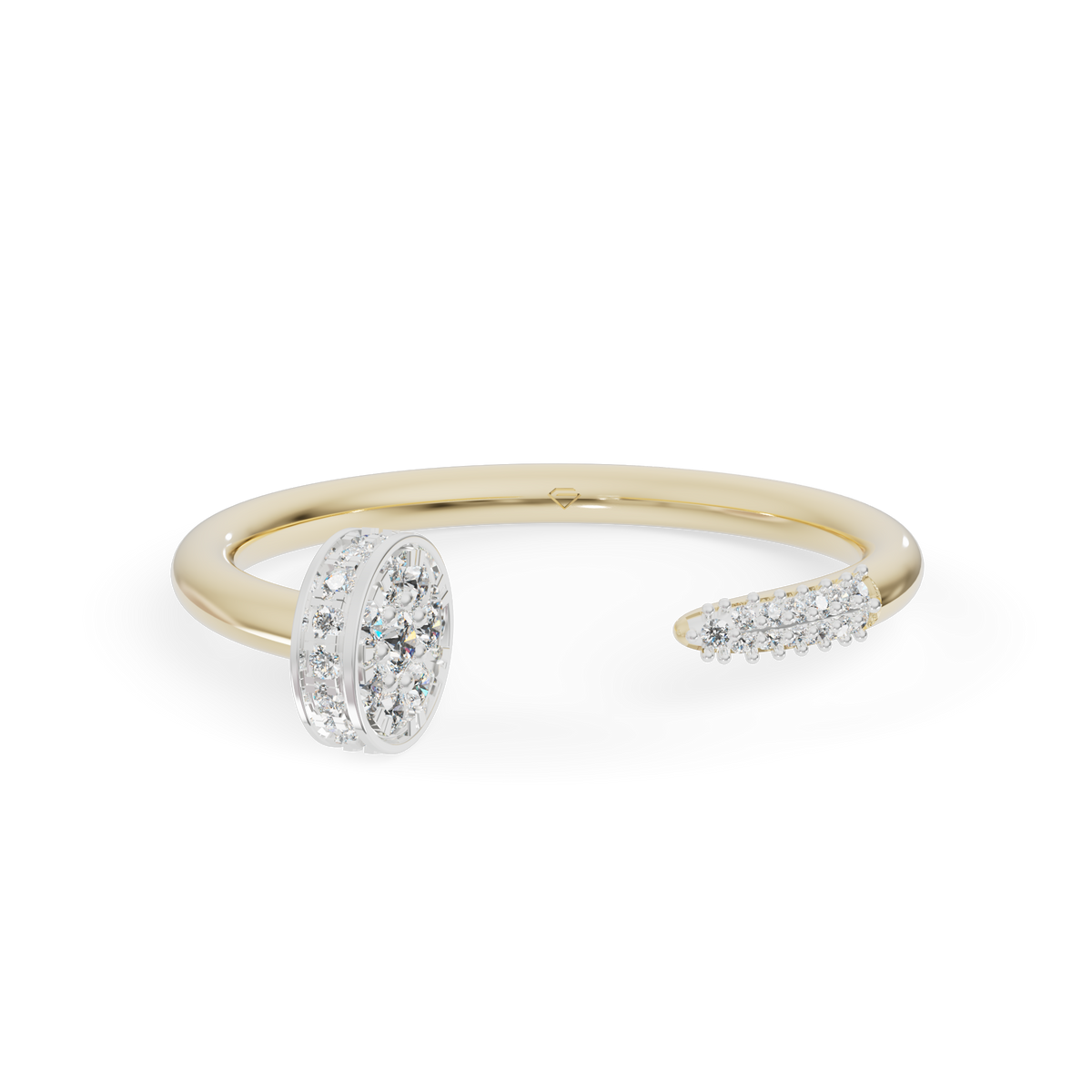 Guru Jewel's Open Cuff Nail-Inspired Diamond Silver Ring for Her
