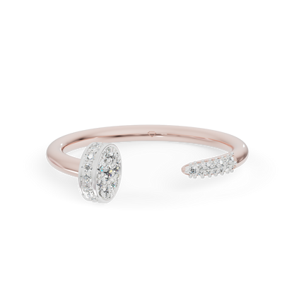 Guru Jewel's Open Cuff Nail-Inspired Diamond Silver Ring for Her
