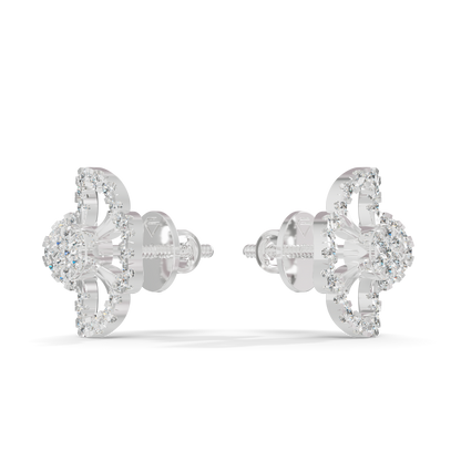 Guru Jewel's Elegant Four Leaf Diamond Cluster Stud Earrings for Her