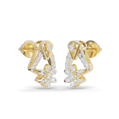 Guru Jewel's Exquisite Multi-Stone Triangular Frame and Floral Sparkle Earrings for Her