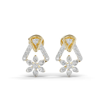 Guru Jewel's Exquisite Multi-Stone Triangular Frame and Floral Sparkle Earrings for Her